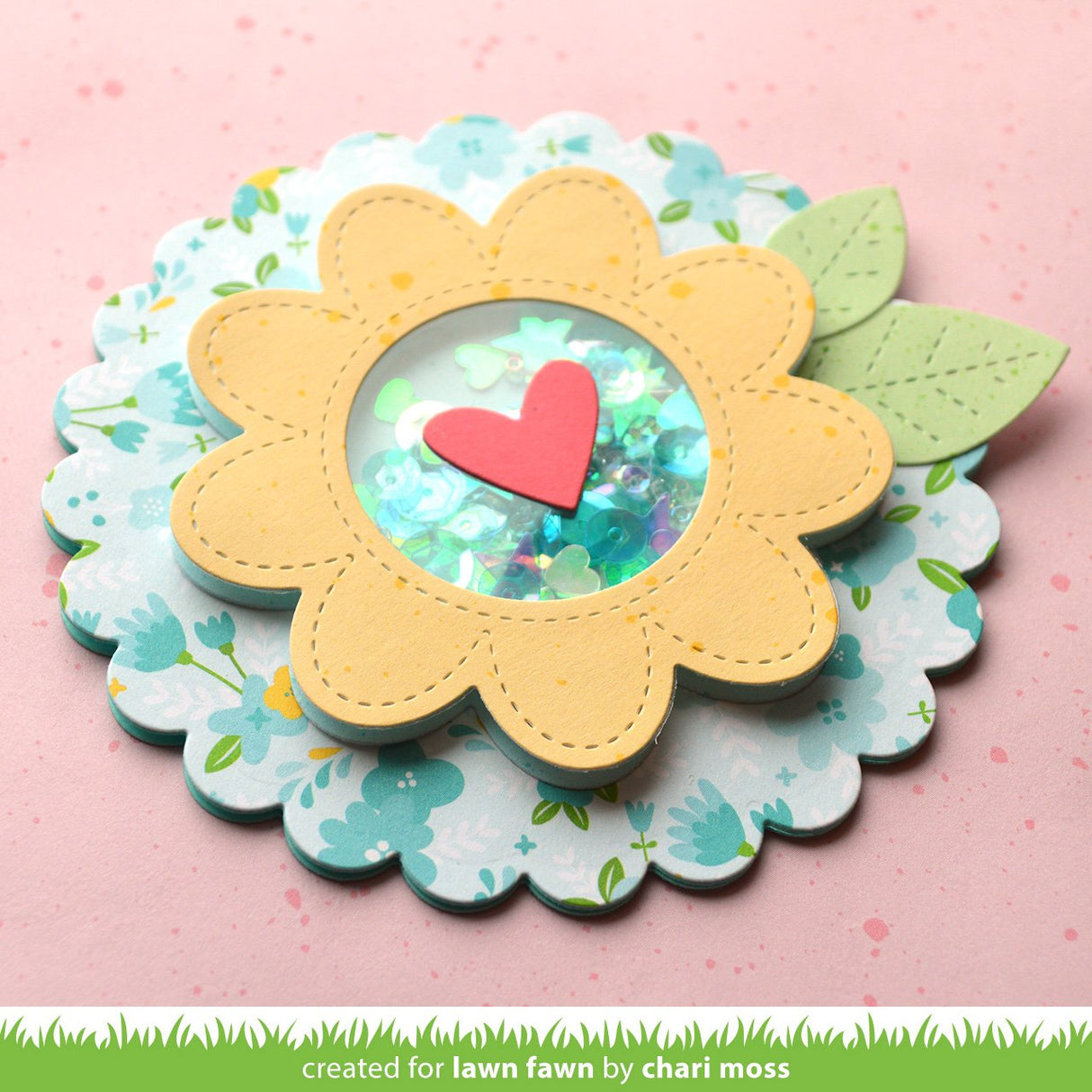 outside in stitched flower