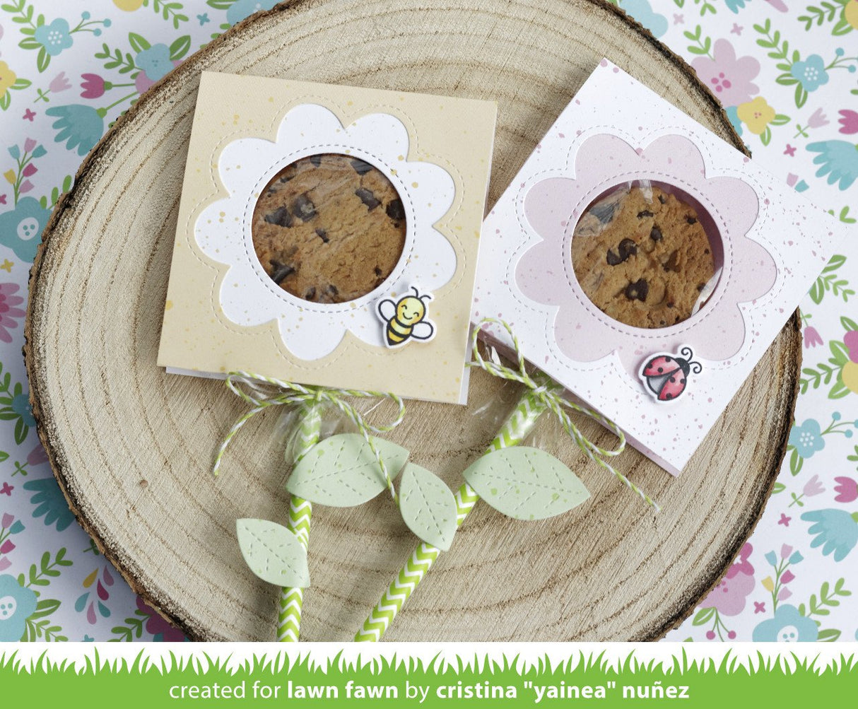 outside in stitched flower