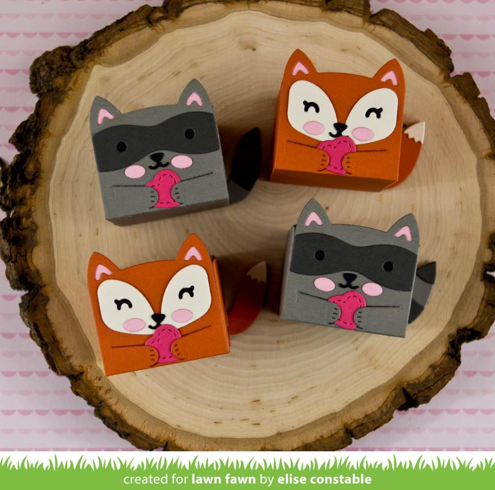 tiny gift box raccoon and fox add-on