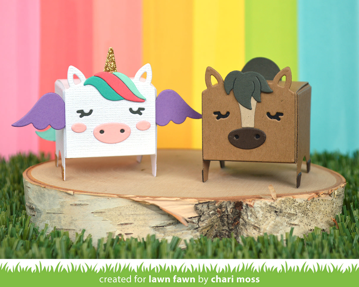 tiny gift box unicorn and horse add-on
