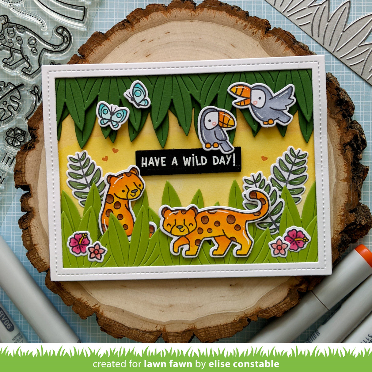 slimline tropical leaves border