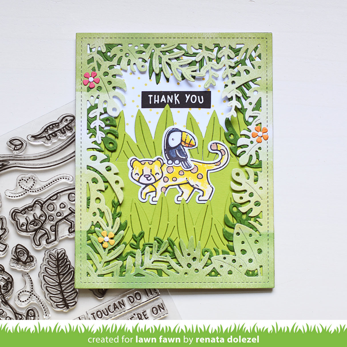 slimline tropical leaves border