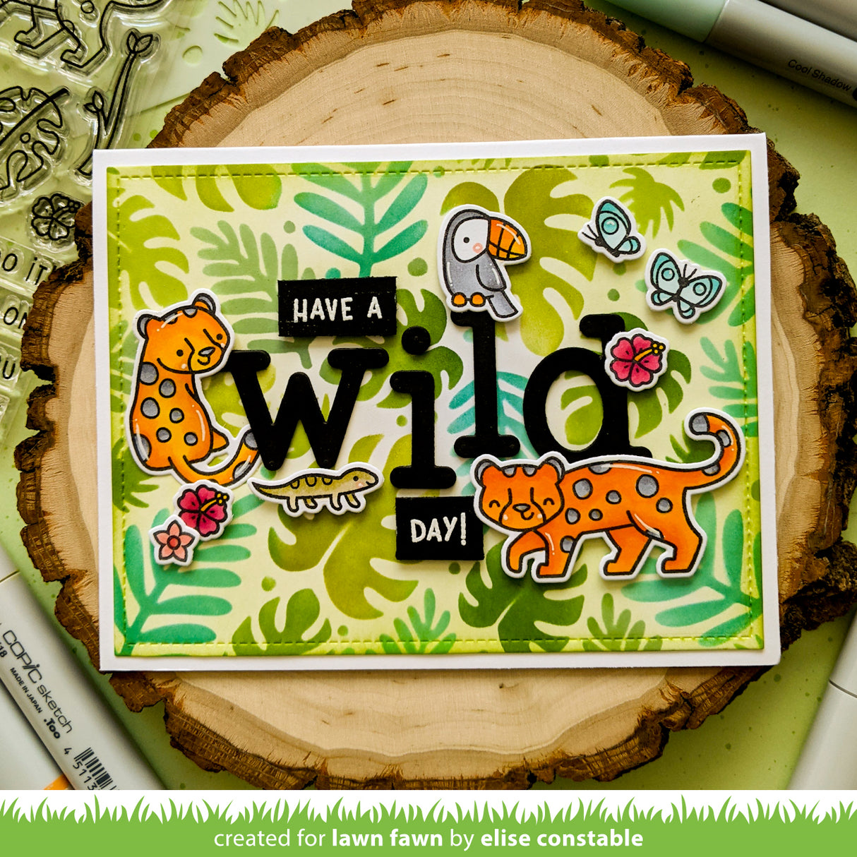 tropical leaves background stencils