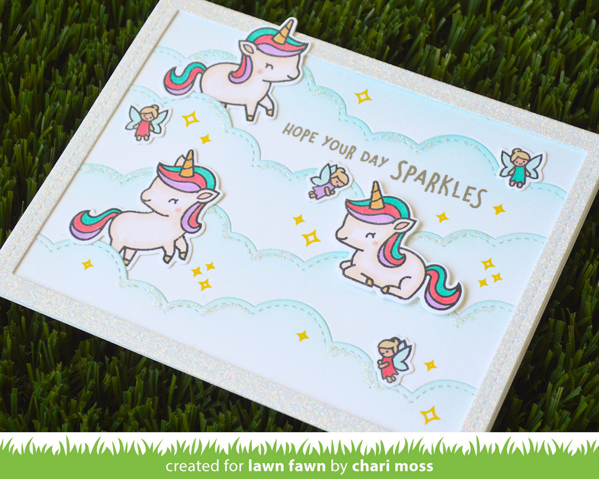 puffy cloud backdrop: landscape