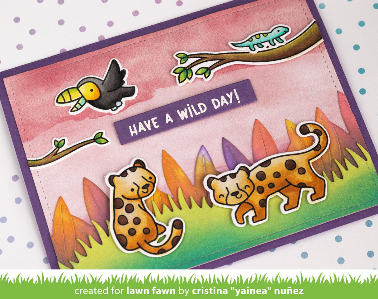 slimline tropical leaves border