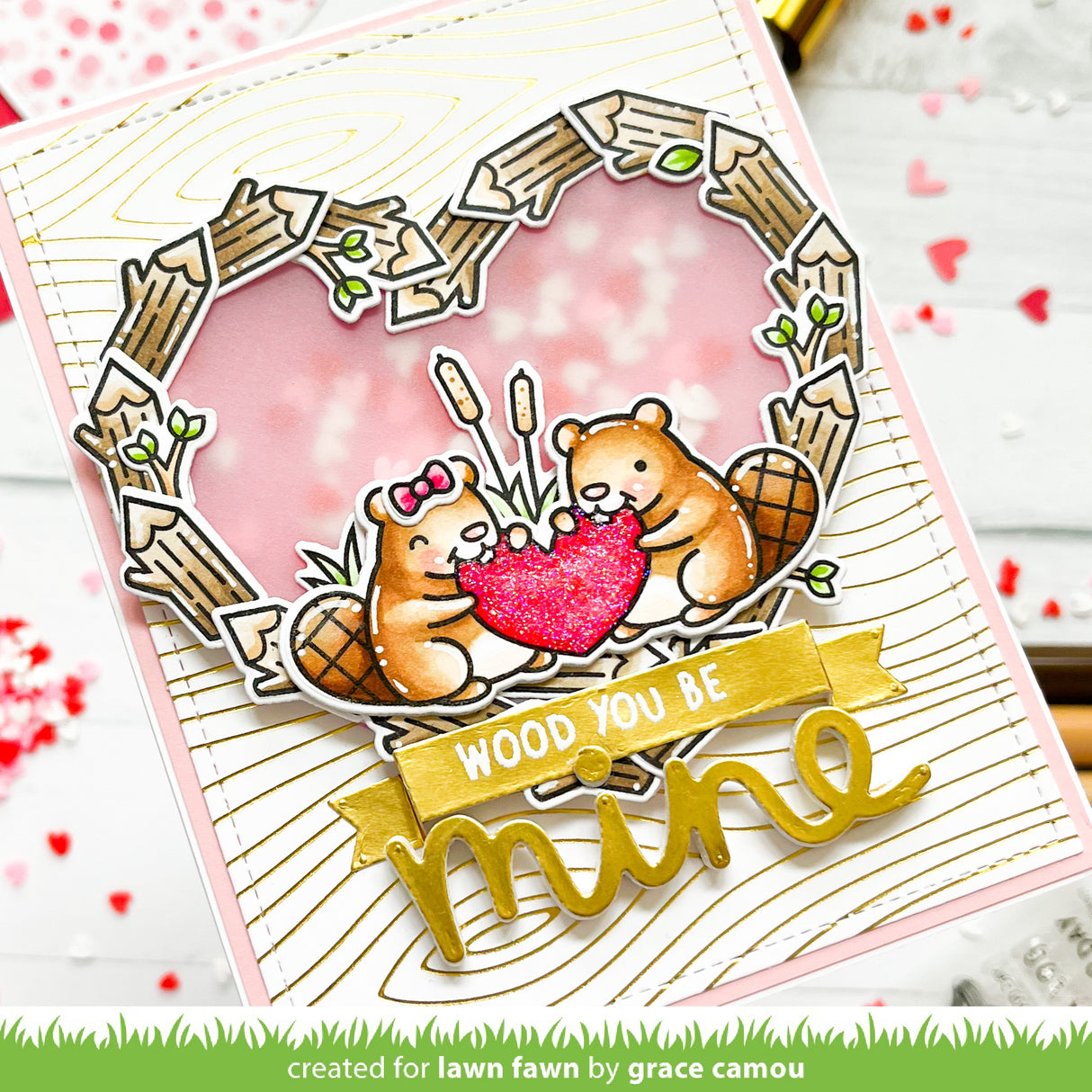 woodgrain background hot foil plate