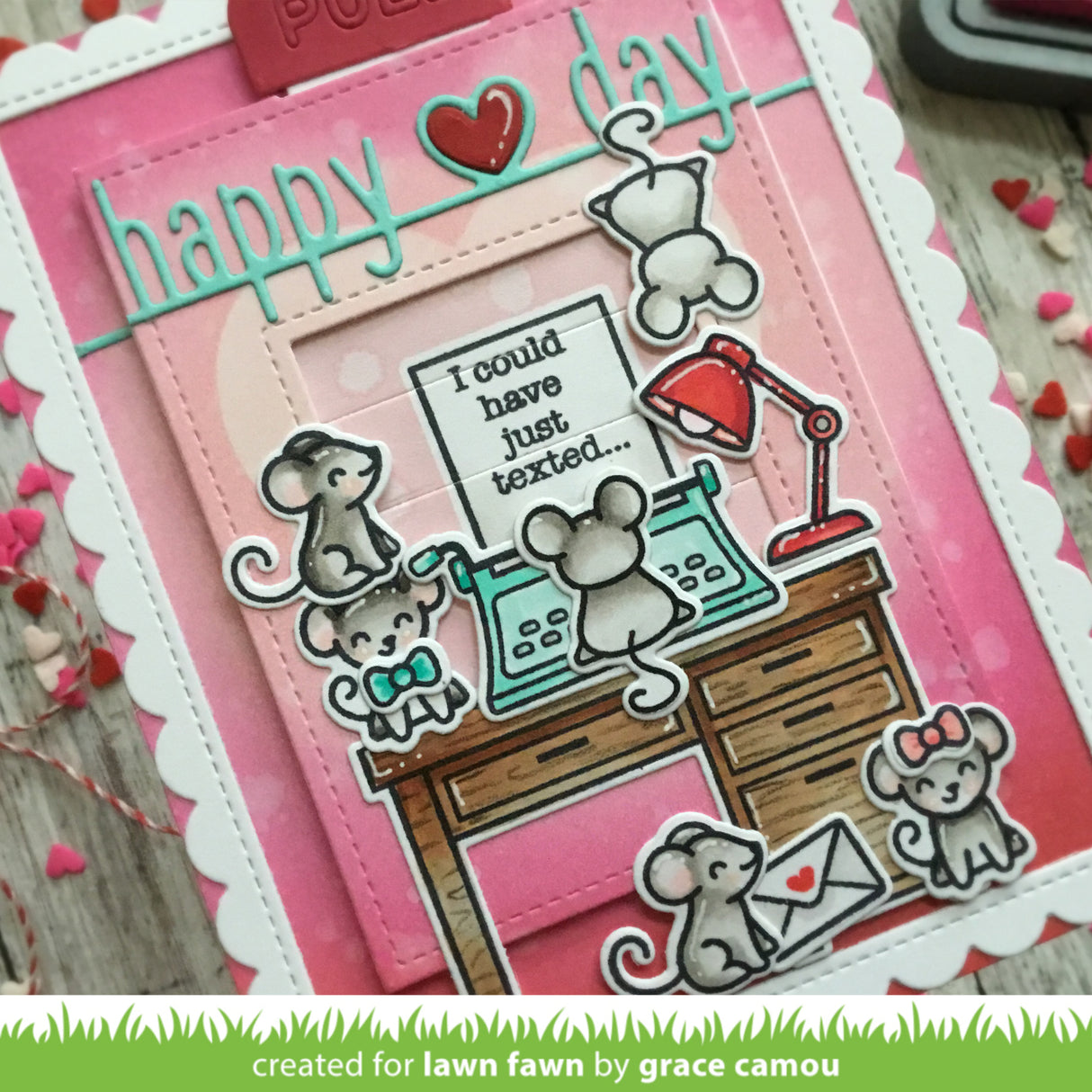 happy heart day line border