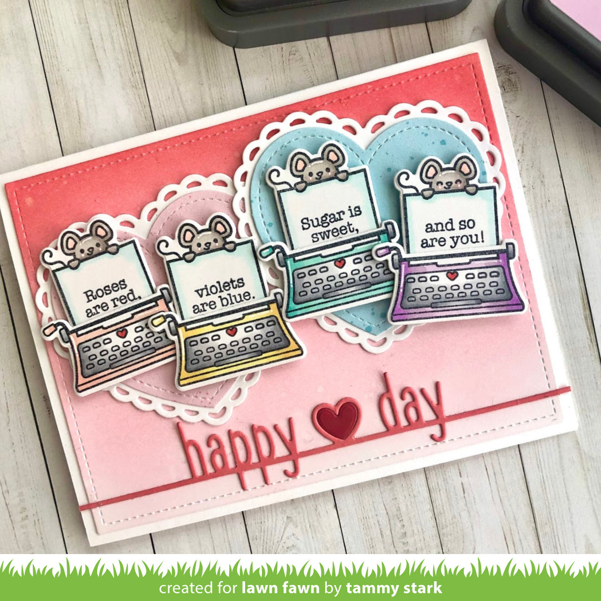 happy heart day line border
