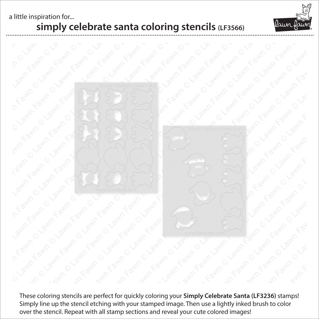 simply celebrate santa coloring stencils – Lawn Fawn