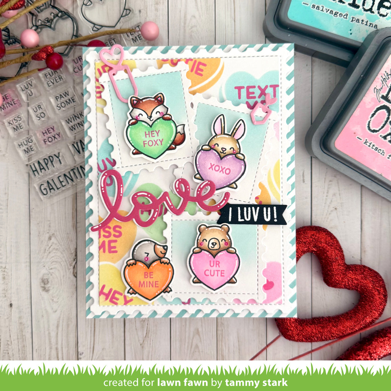 candy hearts stencils – Lawn Fawn