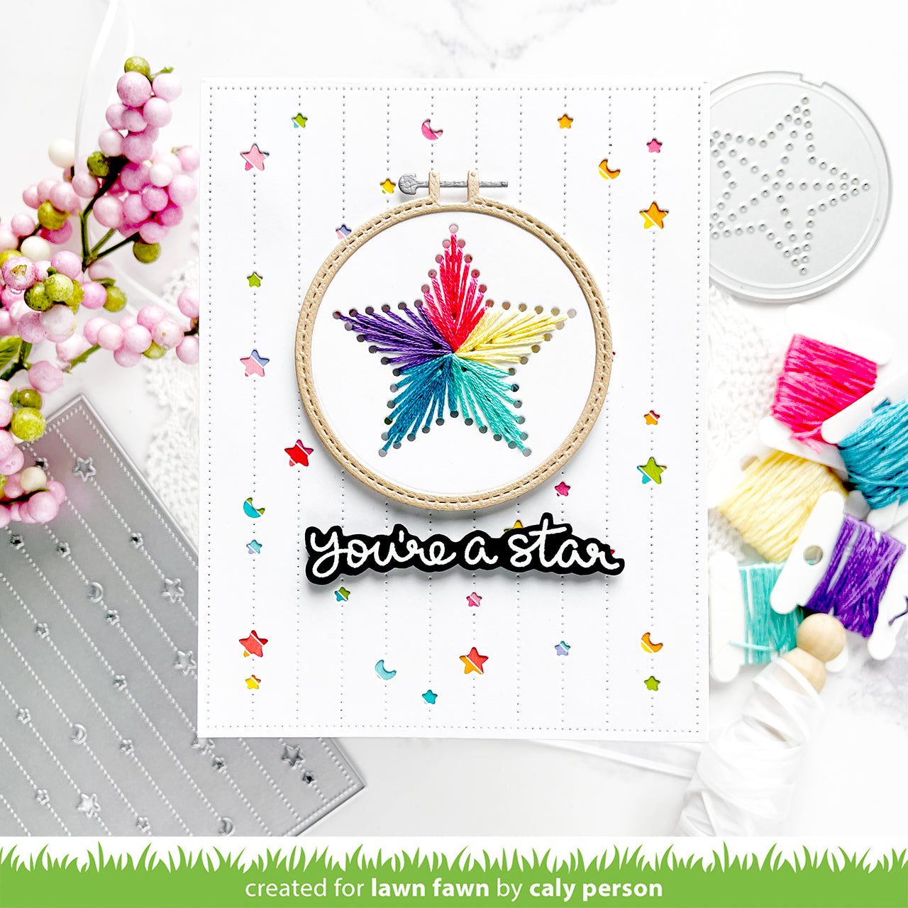 embroidery hoop star add-on | Lawn Fawn
