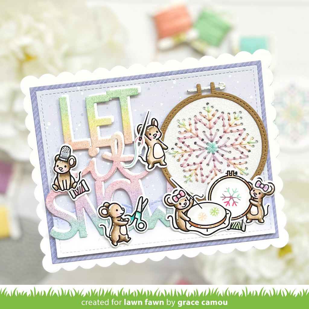 Lawn Cuts Custom Craft Die-Embroidery Hoop Snowflake Add-On LF3260