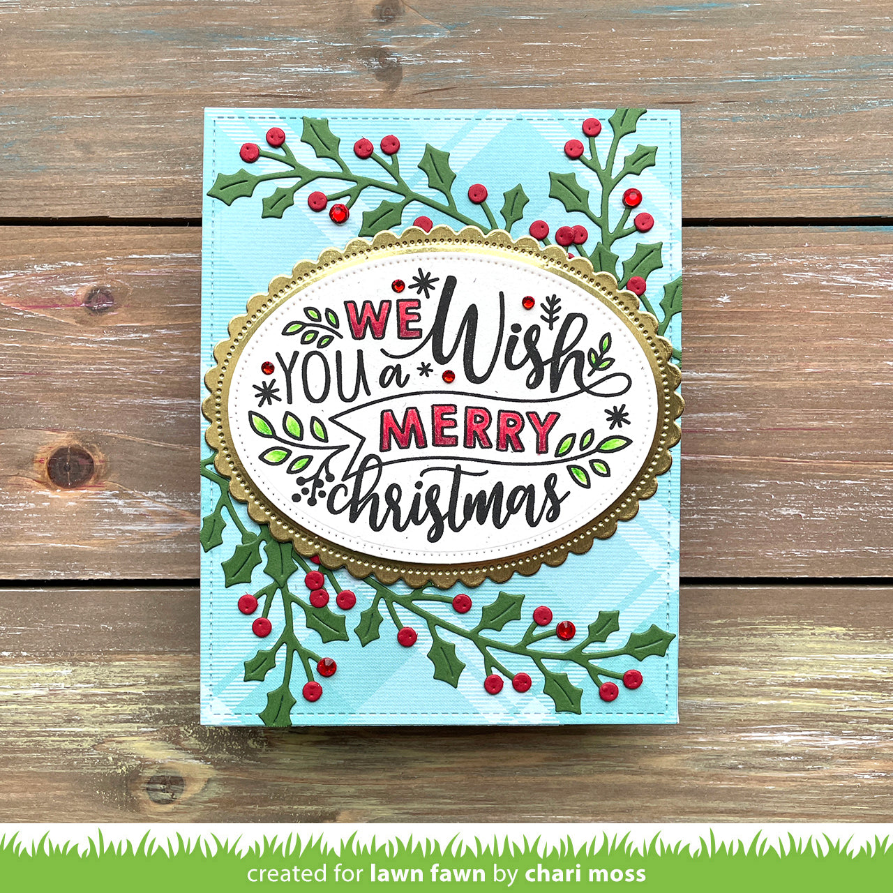 holly leaves border Lawn Fawn