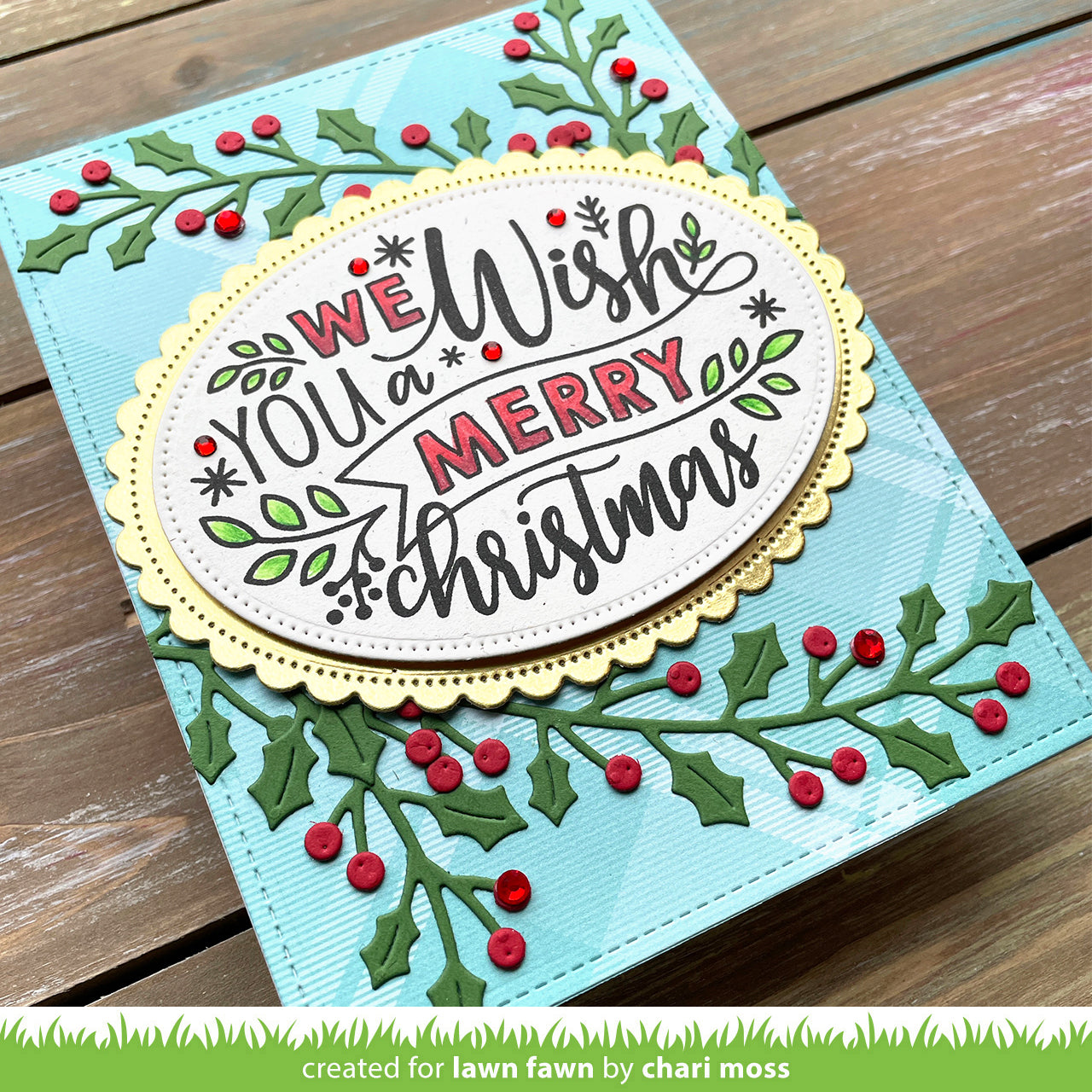 holly leaves border Lawn Fawn