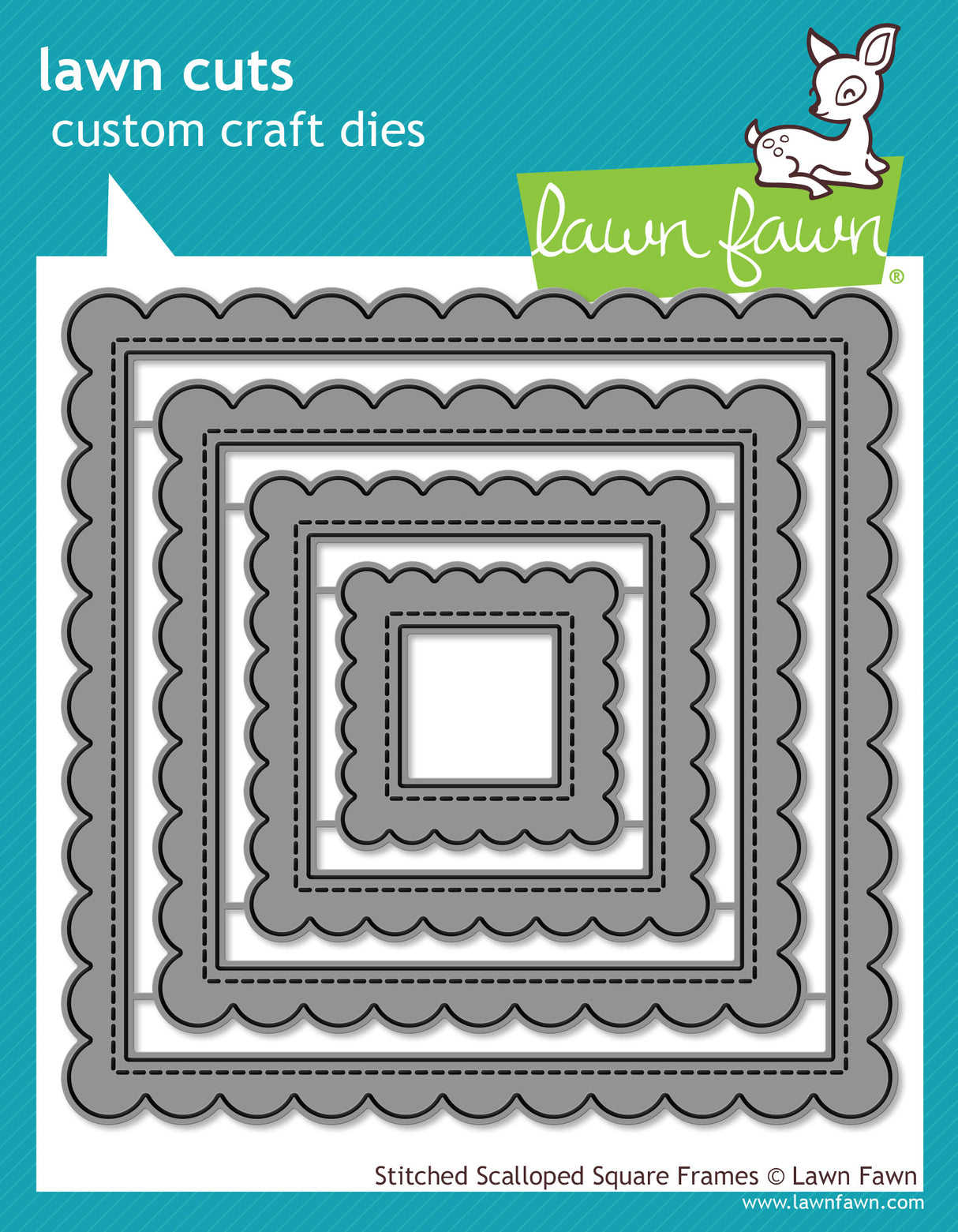 stitched scalloped square frames