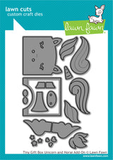 tiny gift box unicorn and horse add-on