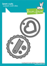 scalloped circle gift tag