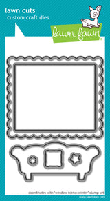 window scene: winter lawn cuts