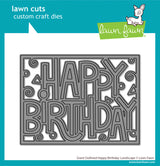 giant outlined happy birthday: landscape