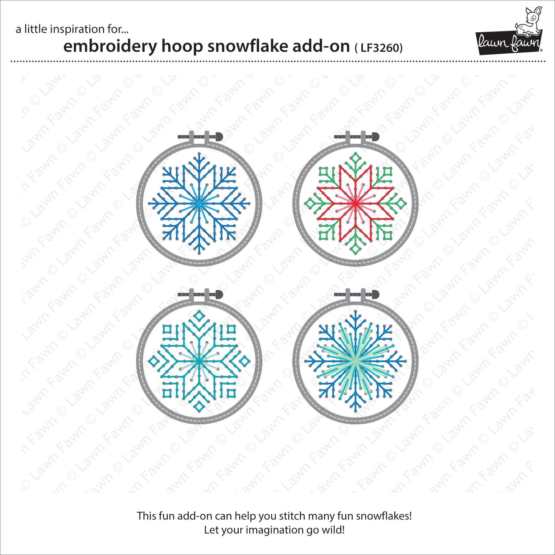 embroidery hoop snowflake add-on