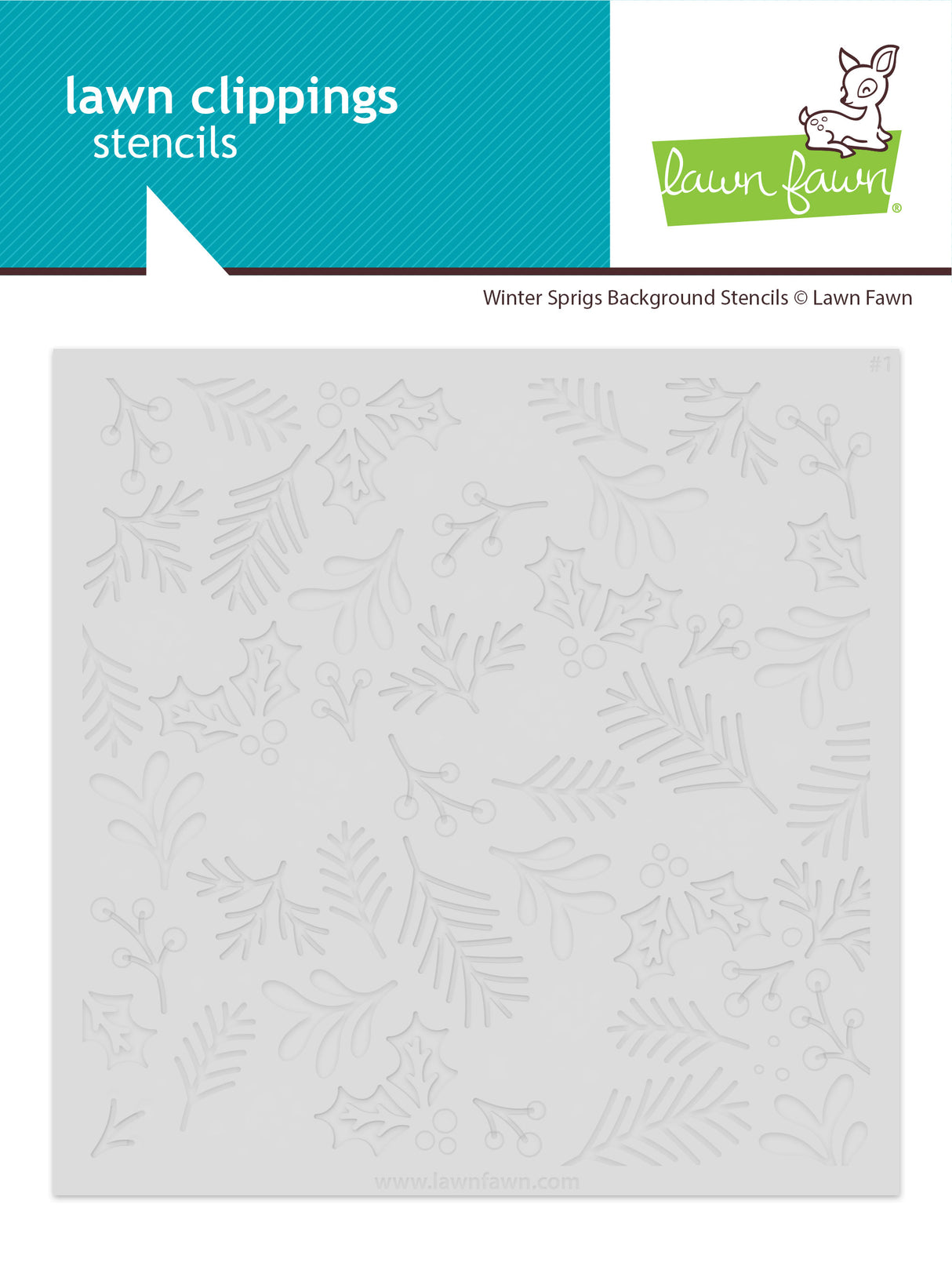 winter sprigs background stencils