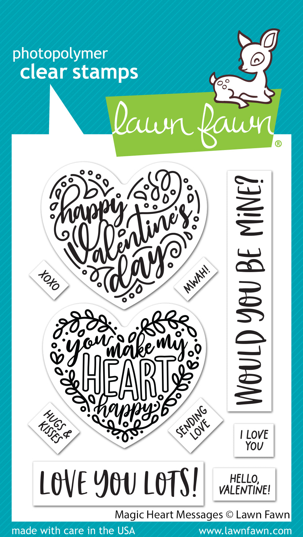 Love from Diagonal Heart stamp