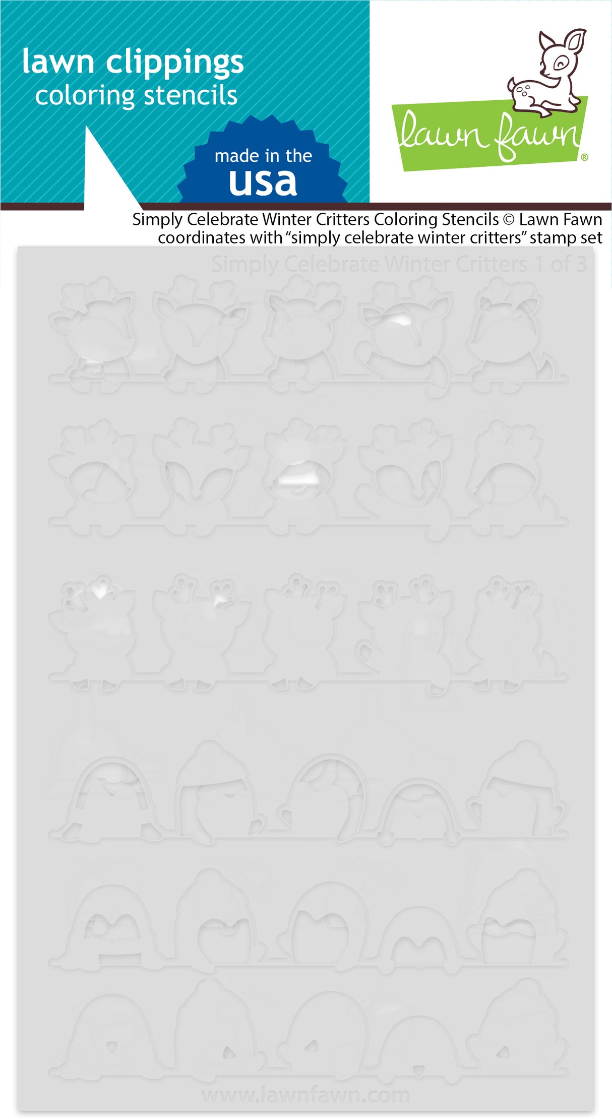 simply celebrate winter critters coloring stencils