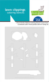 i heart pandas add-on coloring stencil