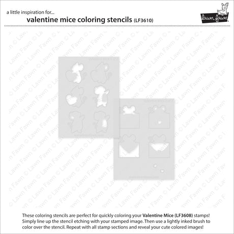 valentine mice coloring stencils