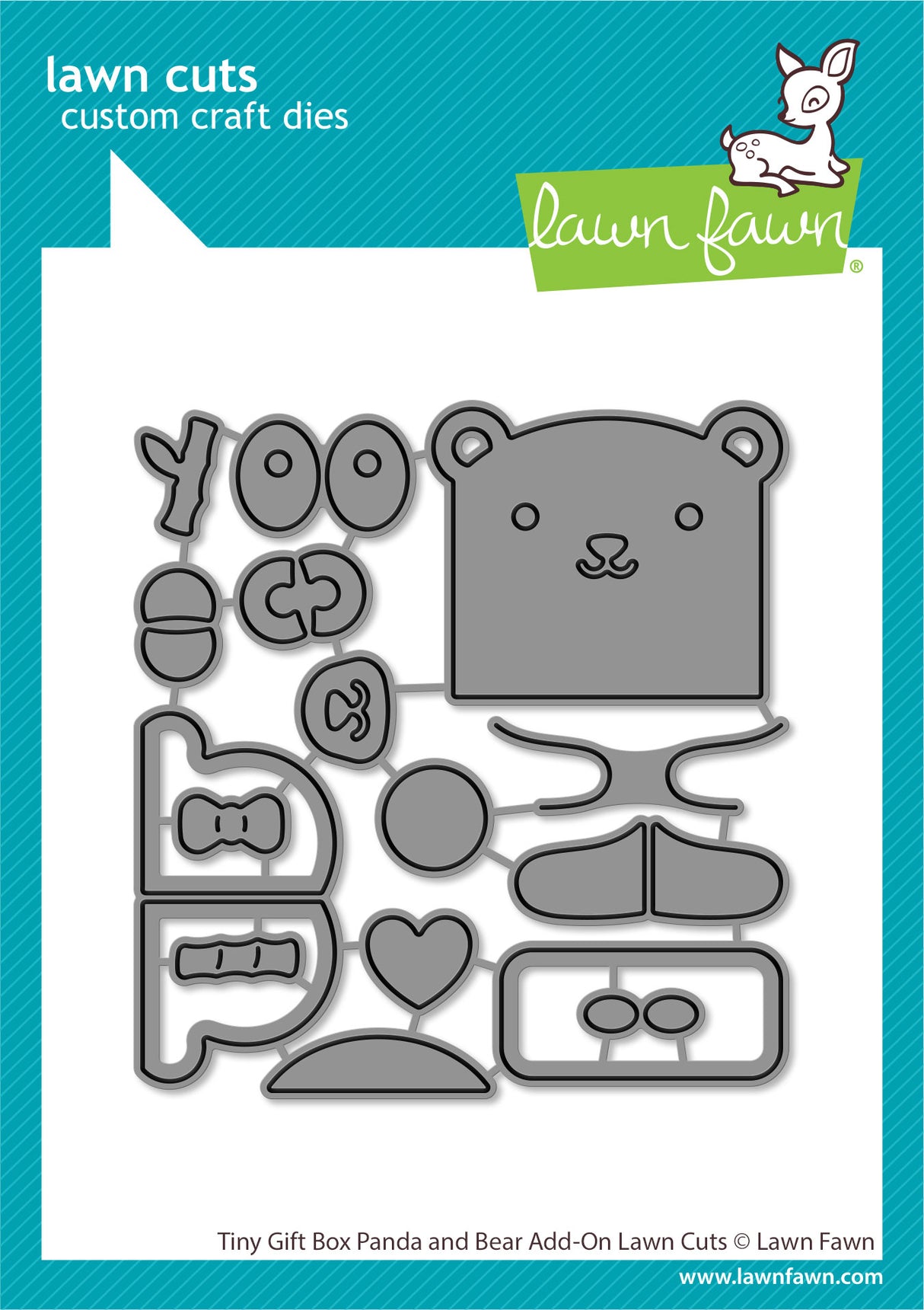 tiny gift box panda and bear add-on