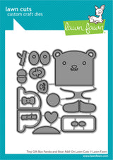 tiny gift box panda and bear add-on