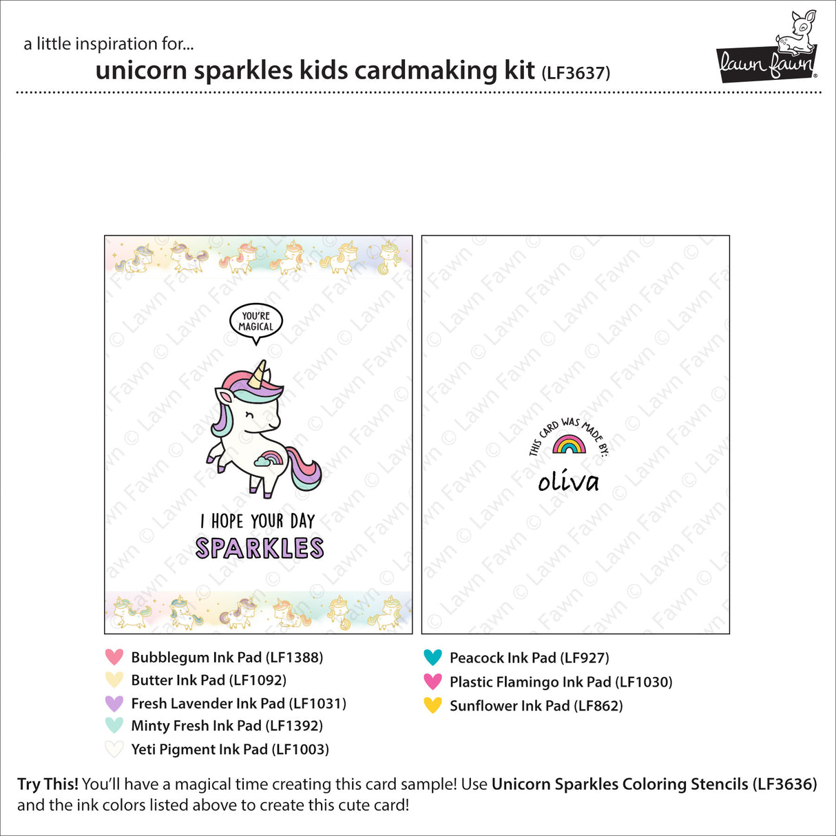 unicorn sparkles kids cardmaking kit