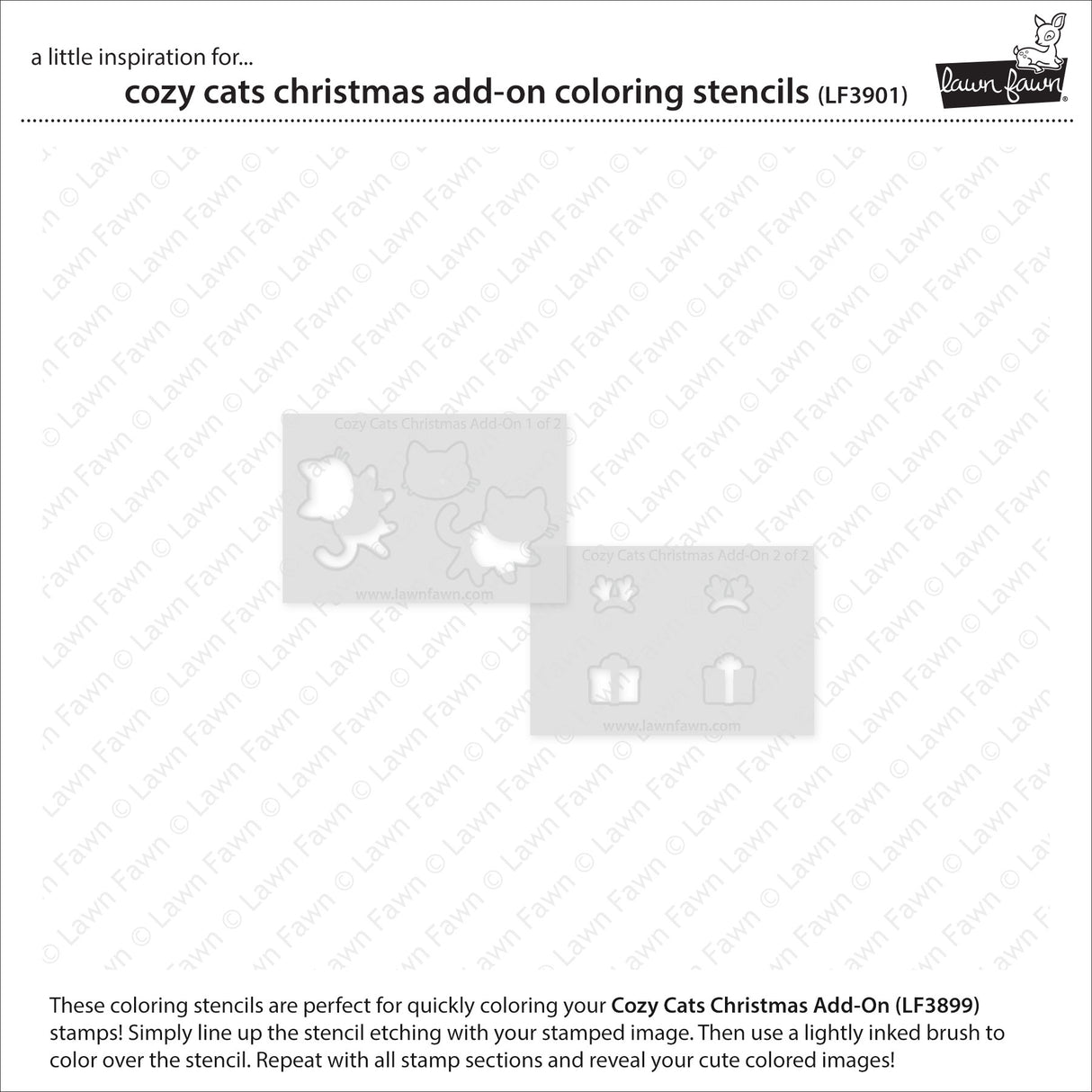 cozy cats christmas add-on coloring stencils