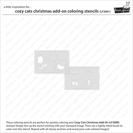 cozy cats christmas add-on coloring stencils
