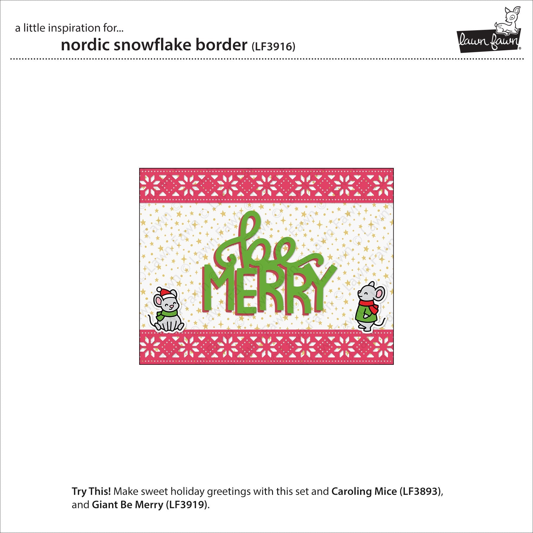 HOLIDAY　SUPER FINE BORDER peppermint border – Lawn Fawn