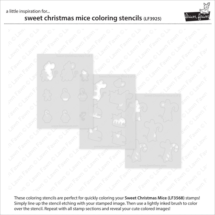 sweet christmas mice coloring stencils – Lawn Fawn