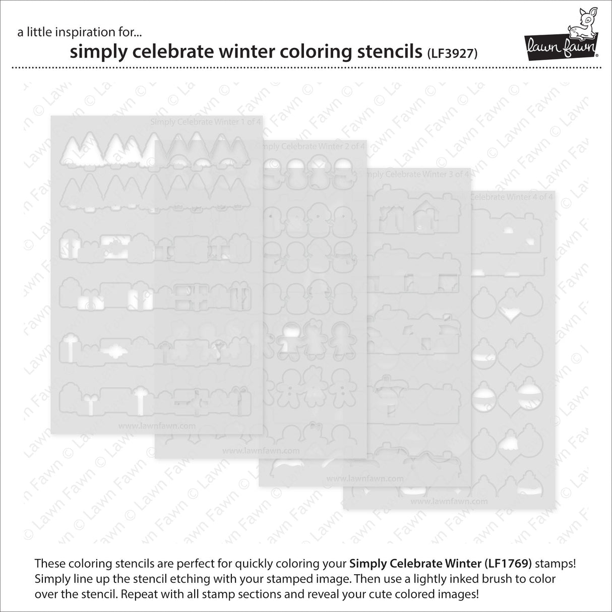 simply celebrate winter coloring stencils