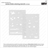 winter birds coloring stencils