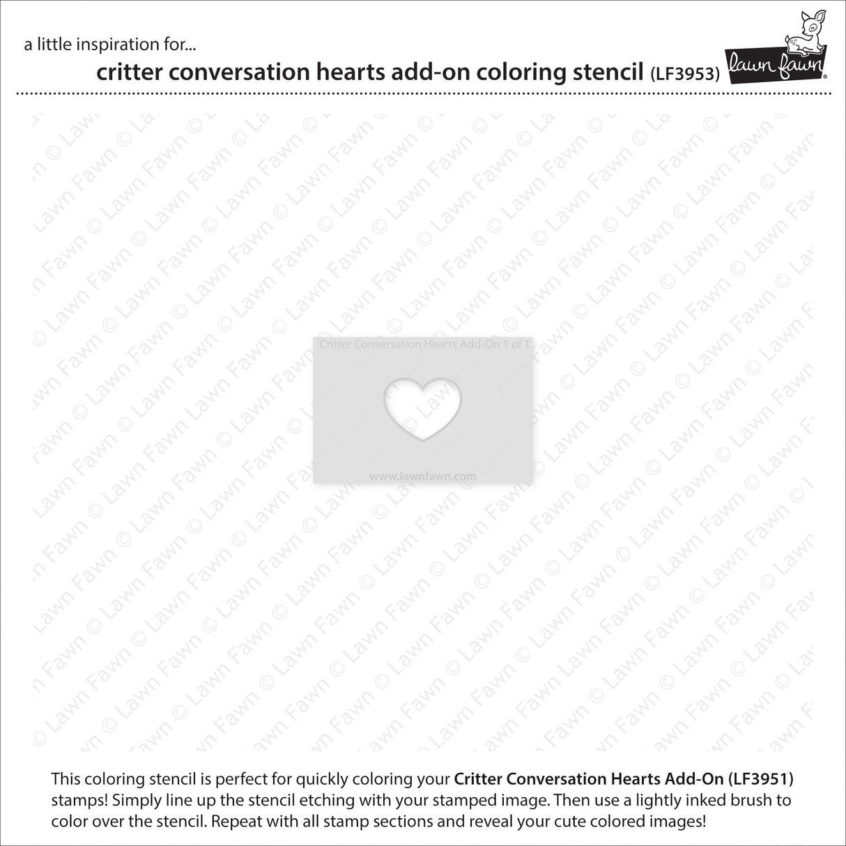 critter conversation hearts add-on coloring stencil
