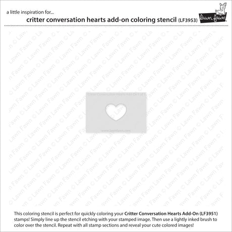 critter conversation hearts add-on coloring stencil