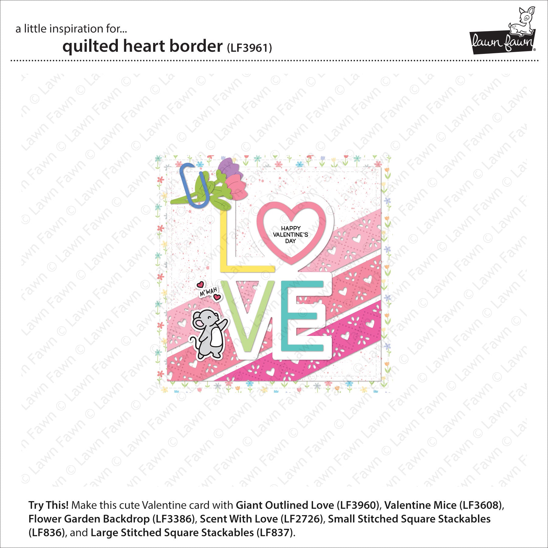 quilted heart border – Lawn Fawn