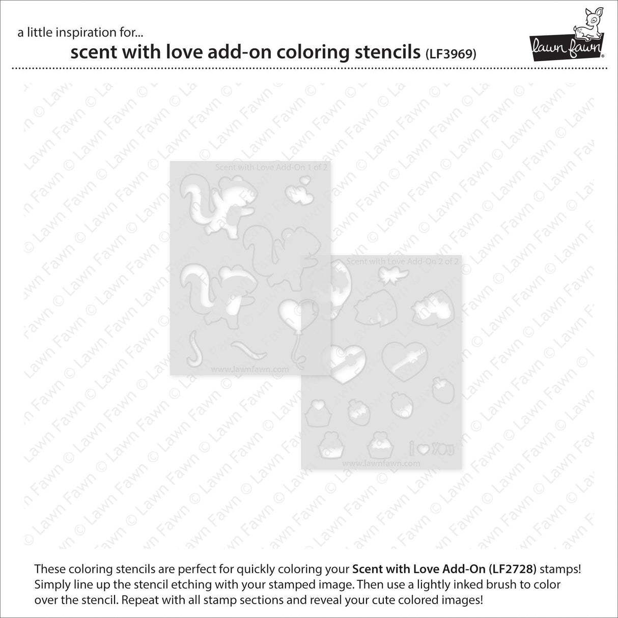 scent with love add-on coloring stencils