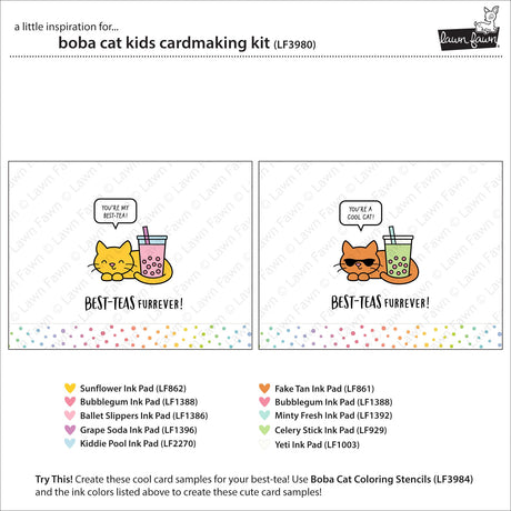 boba cat kids cardmaking kit