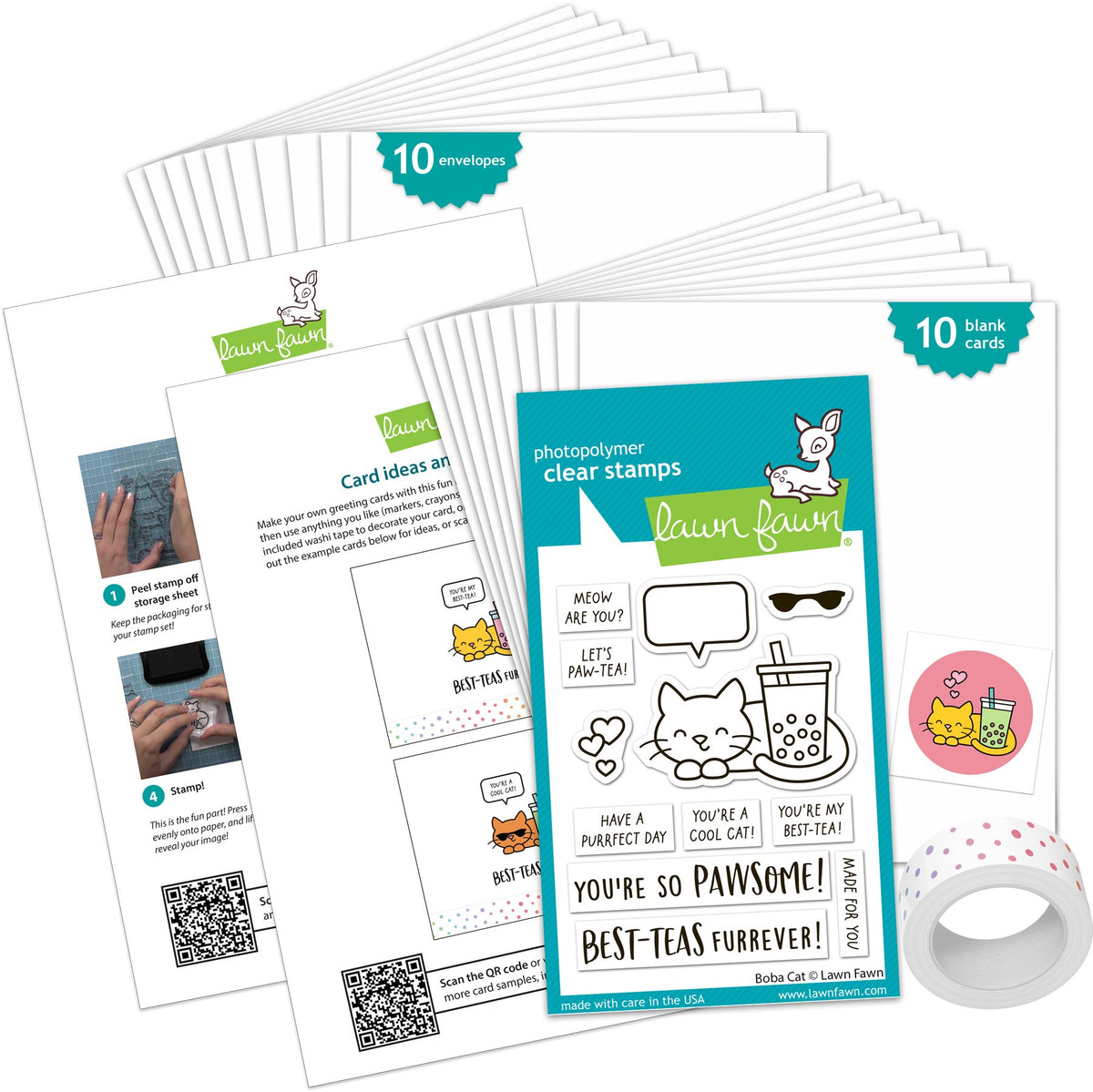 boba cat kids cardmaking kit: mini
