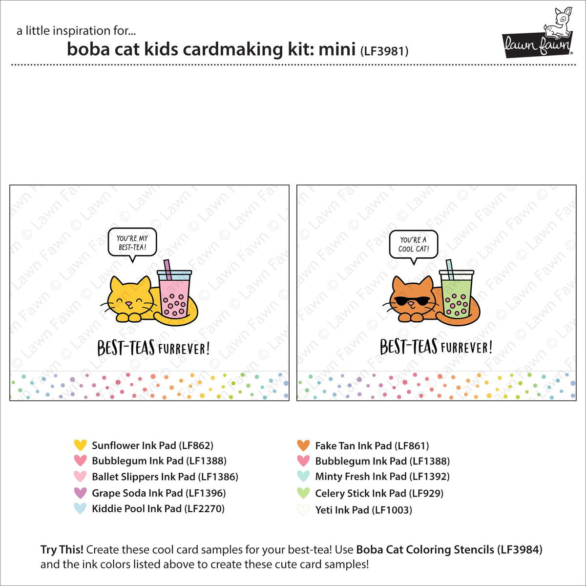 boba cat kids cardmaking kit: mini