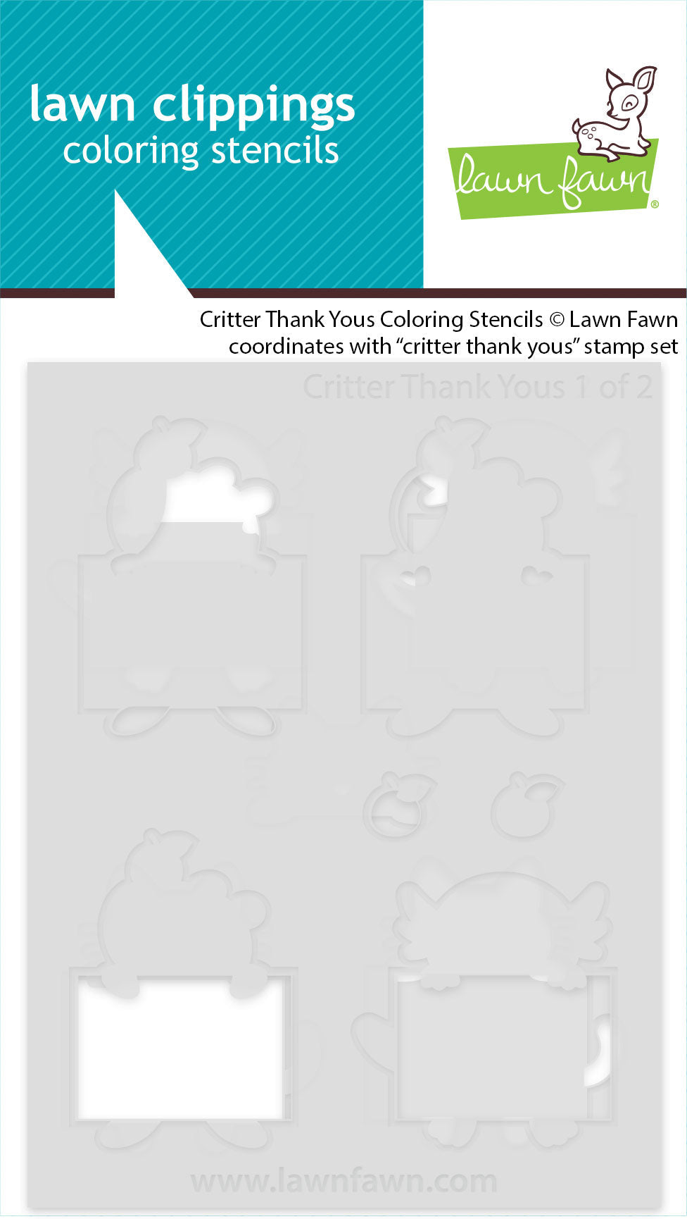 critter thank yous coloring stencils