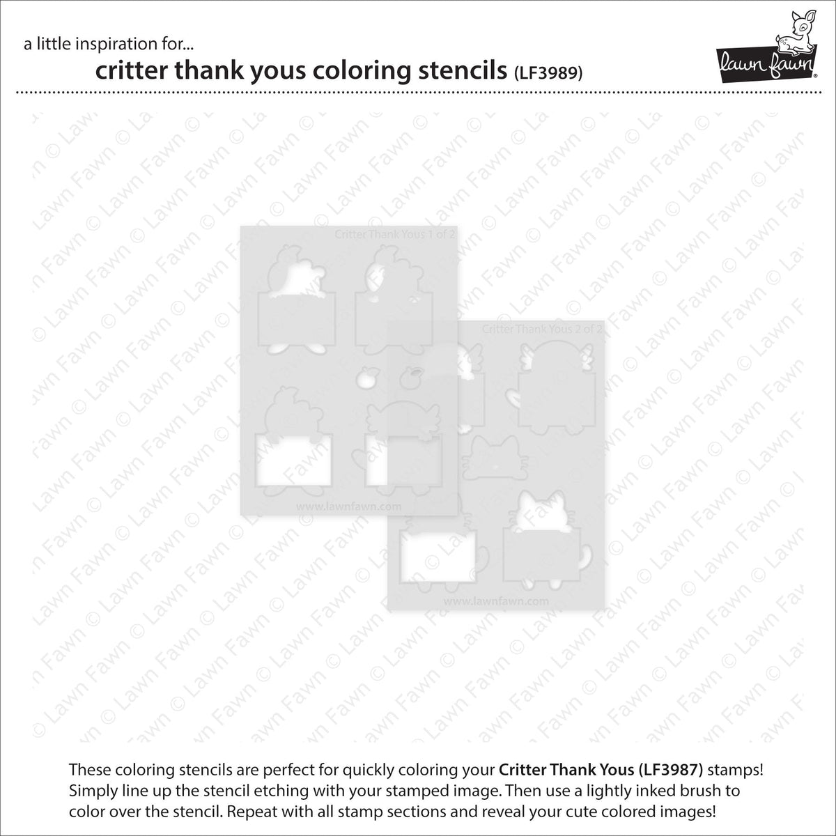 critter thank yous coloring stencils