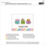 critter thank yous coloring stencils