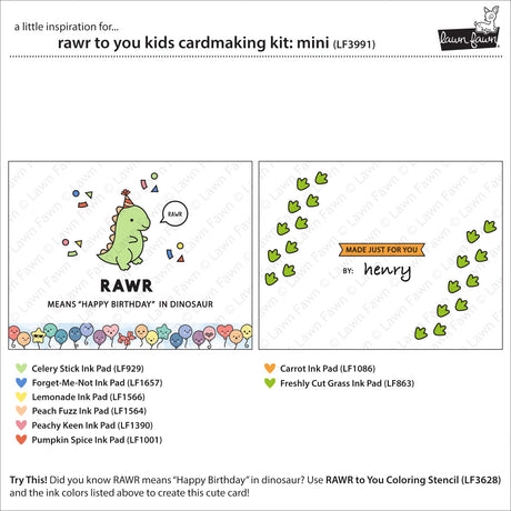 rawr to you kids cardmaking kit: mini