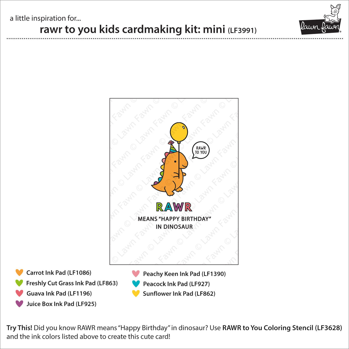 rawr to you kids cardmaking kit: mini